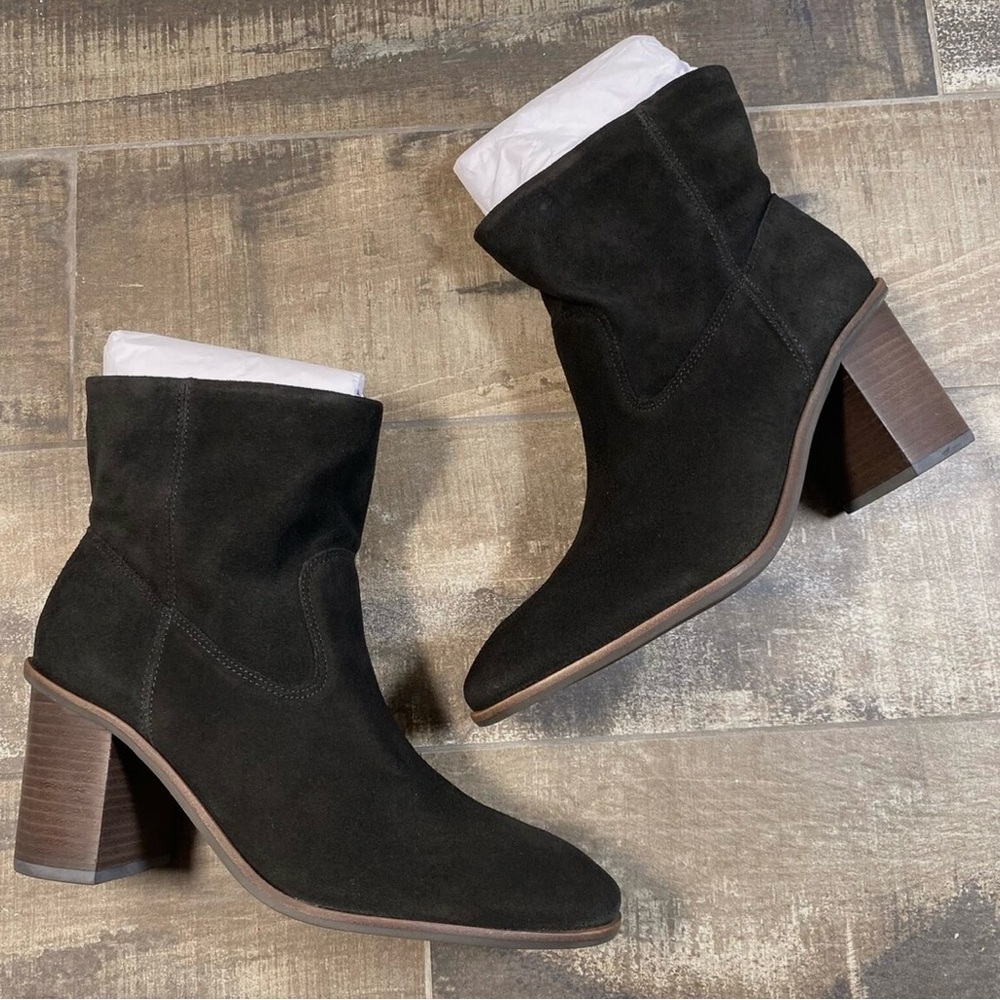 Black Ankle block heel boots